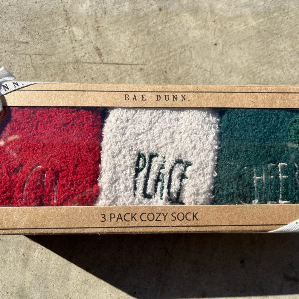 Rae Dunn set of 3 cozy socks brand new